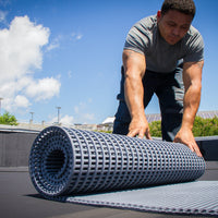 Easy to install, Crossgrip walkway matting contours to and protects the roof membrane.