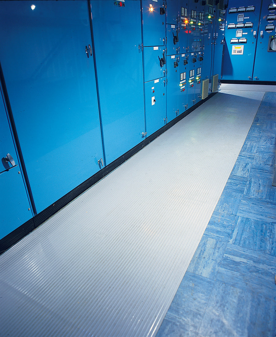 Flexi Tred is used to create a safe walkway in this electrical workplace. 