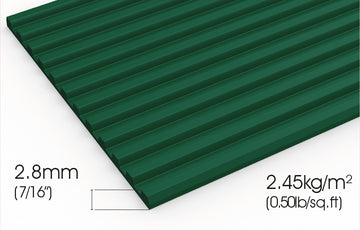 Flexi Ridge's ribbed surface provides slip resistance and surface protection. 