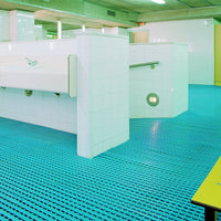 Herontile is an interlocking tile system designed for barefoot areas.
