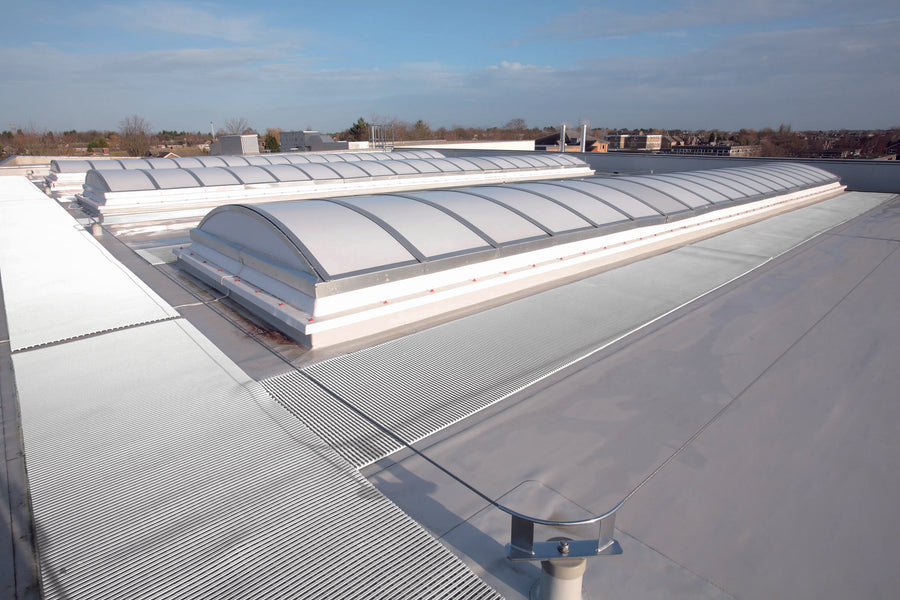 Crossgrip TPO protects this roof from heavy foot traffic