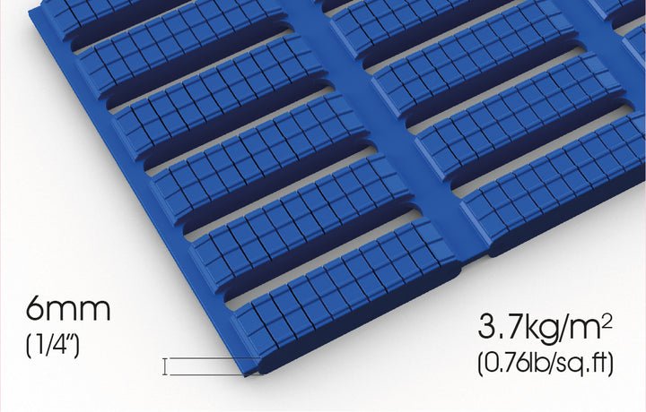 Floorline is lightweight and slip-resistant barefoot matting. 