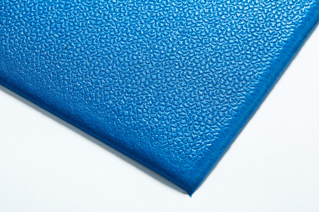 Zed Land ESD matting comes in rolls and standard modules in blue and grey.