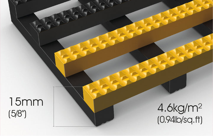 Trackgrip has a two-layer construction, extra-wide grip and excellent drainage. 